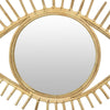 Eric Round Mirror Wall Decor Eye Shaped Brown Natural Fiber 34 Inch BM330160