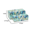 Jenny Small Decorative Box Set of 2 Abstract Marbled Teal Blue Glass