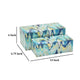 Jenny Small Decorative Box Set of 2 Abstract Marbled Teal Blue Glass