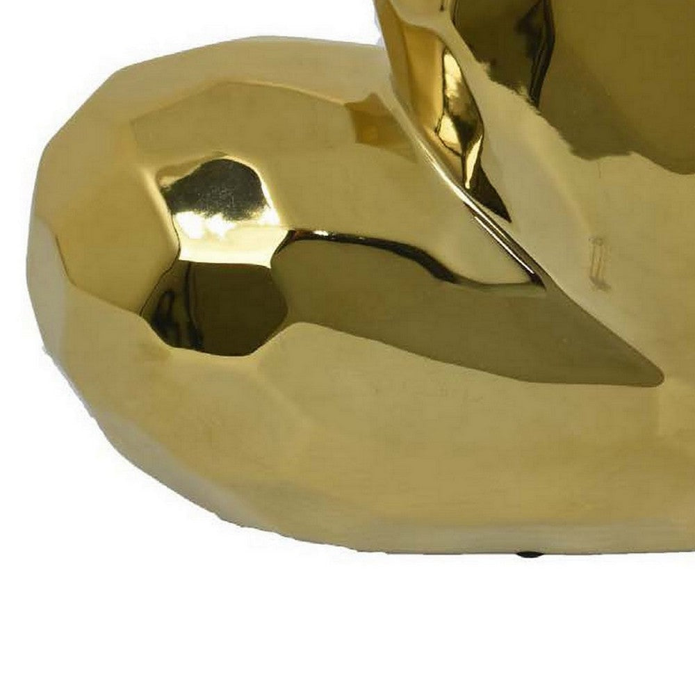 Dina Gold Heart Tabletop Decor Golden Ceramic 12 Inch BM330167