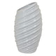 Avery Tall Modern Vase Angled Spiral Design White Ceramic 17 Inch