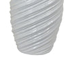 Avery Tall Modern Vase Angled Spiral Design White Ceramic 17 Inch