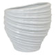 Avery Round Modern Vase Spiral Turned Design White Ceramic 17 Inch