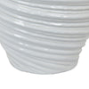 Avery Round Modern Vase Spiral Turned Design White Ceramic 17 Inch