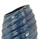 Avery Tall Modern Vase with Angled Spiral Design Blue Ceramic 17 Inch