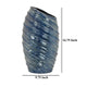 Avery Tall Modern Vase with Angled Spiral Design Blue Ceramic 17 Inch