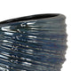 Avery Round Modern Vase Spiral Turned Design Blue Ceramic 17 Inch