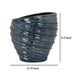 Avery Round Modern Vase Spiral Turned Design Blue Ceramic 17 Inch