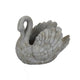 Jina Planter with Swan Sculpted Details, Gray Terracotta 10 Inch