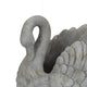 Jina Planter with Swan Sculpted Details Gray Terracotta 10 Inch
