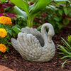 Jina Planter with Swan Sculpted Details, Gray Terracotta 10 Inch
