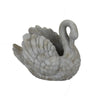 Jina Planter with Swan Sculpted Details, Gray Terracotta 10 Inch