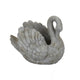 Jina Planter with Swan Sculpted Details, Gray Terracotta 10 Inch