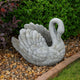 Jina Planter with Swan Sculpted Details, Gray Terracotta 10 Inch