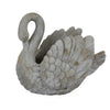 Jina Large Planter with Swan Sculpted Details Gray Terracotta 12 Inch