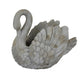 Jina Large Planter with Swan Sculpted Details Gray Terracotta 12 Inch