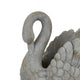 Jina Large Planter with Swan Sculpted Details Gray Terracotta 12 Inch