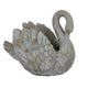 Jina Large Planter with Swan Sculpted Details, Gray Terracotta 12 Inch