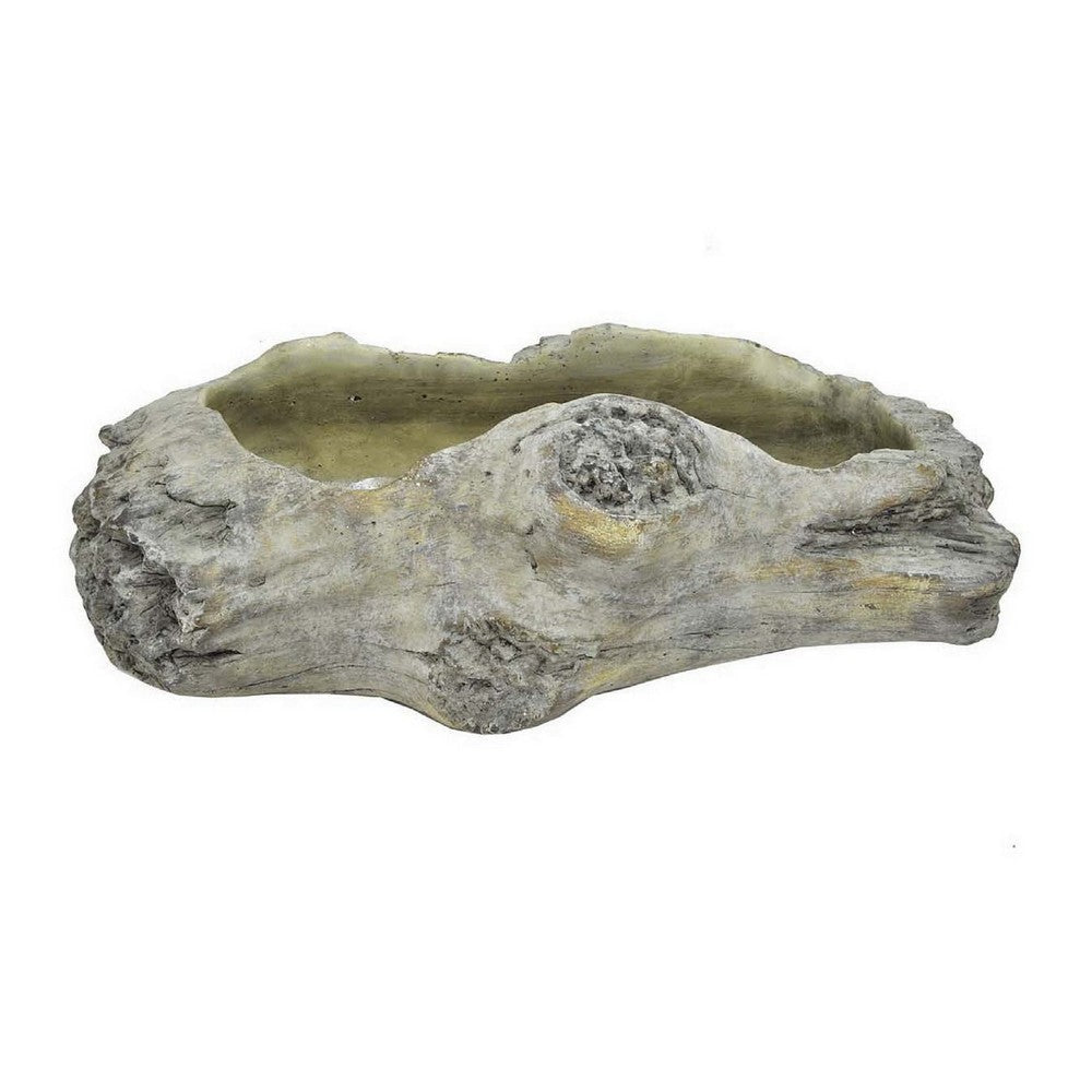 Paul Accent Planter with Driftwood Like Design Gray Terracotta 16 Inch BM330177
