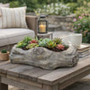 Paul Accent Planter with Driftwood Like Design Gray Terracotta 16 Inch