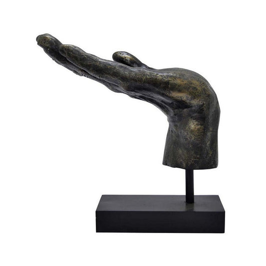 Lizzy Tabletop Decorative Hand Sculpture, Black, Bronze Resin 14 Inch