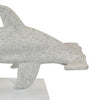 Shim Tabletop Decor Shark Inspired Design Texture White Resin 21 Inch BM330179