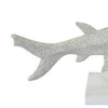 Shim Tabletop Decor Shark Inspired Design Texture White Resin 21 Inch BM330179
