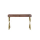 Ada Office Desk 2 Drawers Walnut Brown Gold X Steel Legs 47 Inch
