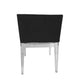 Side Dining Chair Set of 2 Black Faux Leather Seat Clear Frames BM330186