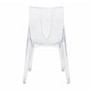 Outdoor Dining Chair Set of 4, Geometric Design, Transparent Clear