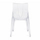 Outdoor Dining Chair Set of 4, Geometric Design, Transparent Clear