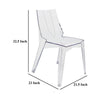 Outdoor Dining Chair Set of 4, Geometric Design, Transparent Clear