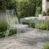 Outdoor Dining Chair Set of 4, Geometric Design, Transparent Clear