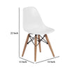 Ben Kids Dining Chair Set of 2 Modern White Eiffel Brown Wood Legs BM330189