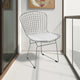 Kids Shuttle Chair Set of 2, White Faux Leather, Mesh Chrome Metal