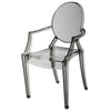 Lily 4pc Indoor Outdoor Dining Armchairs, Clear Gray Plastic
