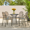 Lily 4pc Indoor Outdoor Dining Armchairs, Clear Gray Plastic