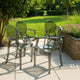 Lily 4pc Indoor Outdoor Dining Armchairs, Clear Gray Plastic