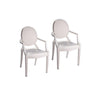 Lily Outdoor Dining Armchairs Set of 4, Round Backrest, White Plastic