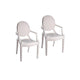 Lily Outdoor Dining Armchairs Set of 4, Round Backrest, White Plastic