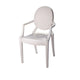 Lily Outdoor Dining Armchairs Set of 4, Round Backrest, White Plastic