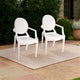 Lily Outdoor Dining Armchairs Set of 4, Round Backrest, White Plastic
