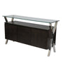 Tia Sideboard Buffet Console 2 Doors Chrome and Glass Brown 63 Inch BM330196