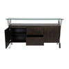 Tia Sideboard Buffet Console 2 Doors Chrome and Glass Brown 63 Inch BM330196