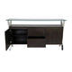 Tia Sideboard Buffet Console 2 Doors Chrome and Glass Brown 63 Inch BM330196