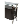 Tia Sideboard Buffet Console 2 Doors Chrome and Glass Brown 63 Inch BM330196