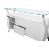 Tia Sideboard Buffet Console 2 Doors Chrome and Glass White 63 Inch BM330197