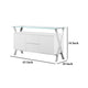 Tia Sideboard Buffet Console 2 Doors Chrome and Glass White 63 Inch BM330197