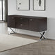 Rix Sideboard Buffet Console, 2 Door, X Chrome Legs, Brown 69 Inch