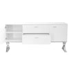 Rix Sideboard Buffet Console 2 Door X Chrome Legs White 69 Inch BM330200